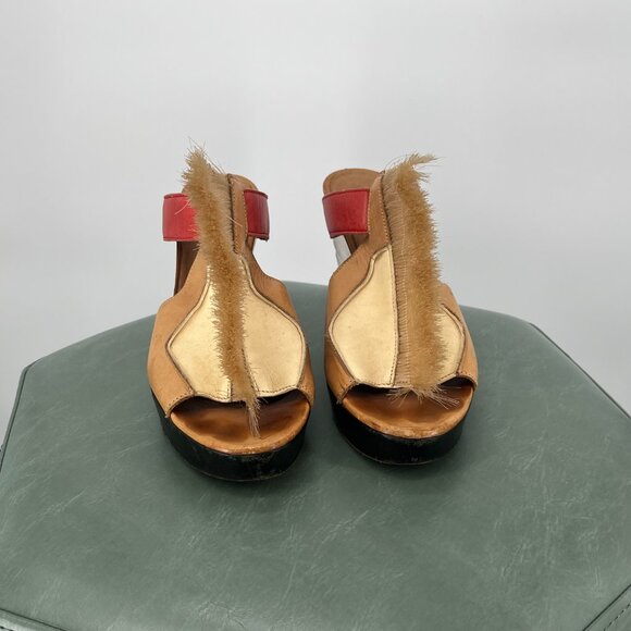 LD Tuttle/Vigenes Wedge with Cream Tan and Red Leather - Picture 8 of 8